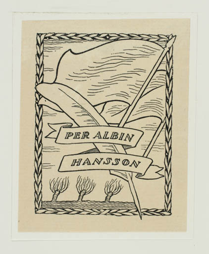 Exlibris by ? ? from Sweden for Per Albin Hansson - Historical Person 