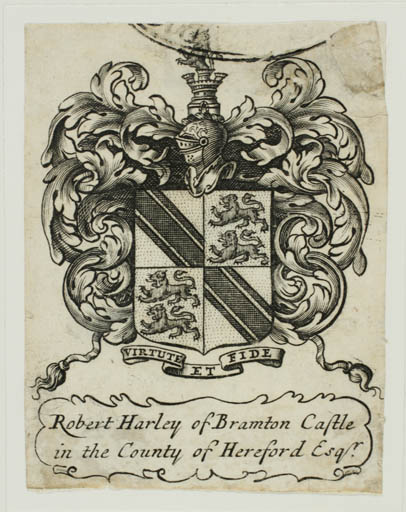 Exlibris by ? ? from Great Britain for Robert Harley - Heraldry Historical Person Regent/royalty 