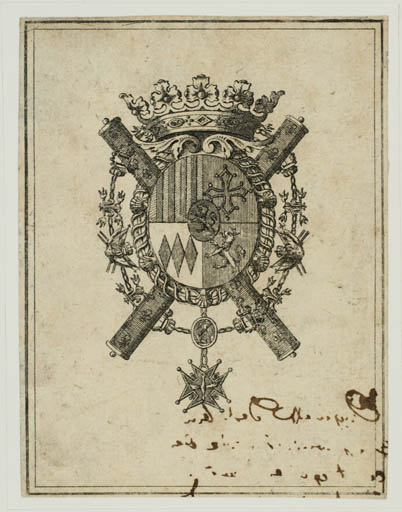 Exlibris by ? ? from France for Daniel Francois - Heraldry Historical Person Regent/royalty 