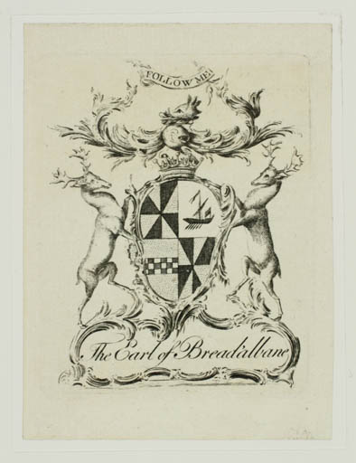 Exlibris by ? ? from Great Britain for John Campbell - Heraldry Historical Person Regent/royalty 