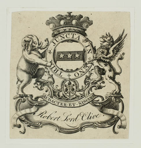 Exlibris by ? ? from Great Britain for Robert Lord Clive - Heraldry Historical Person Regent/royalty 