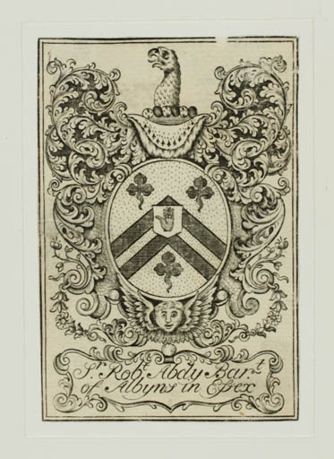 Exlibris by ? ? from Great Britain for Robert Abdy - Heraldry Historical Person Regent/royalty 