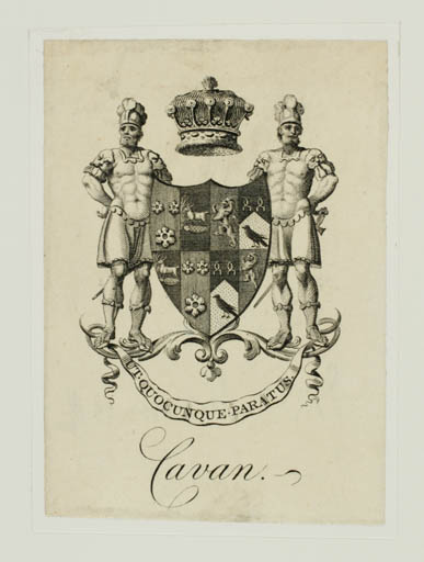 Exlibris by ? ? from Great Britain for Richard Ford Wm. Lambart - Heraldry Historical Person Regent/royalty 