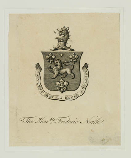 Exlibris by ? ? from Great Britain for Frederick North - Heraldry Historical Person Regent/royalty 