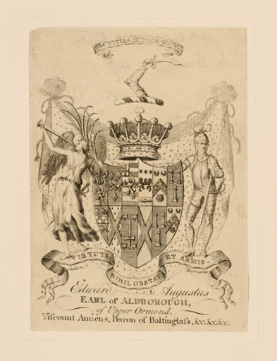 Exlibris by ? ? from Great Britain for Edward Augustus Stratford - Heraldry Historical Person Regent/royalty 