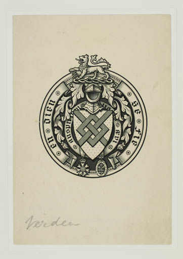 Exlibris by ? ? from Great Britain for Geo Frederik Verdon - Heraldry Historical Person 