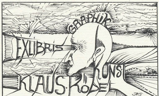 Exlibris by Jürgen Nemetz from Germany for Klaus Rödel - Scenery/Landscape 