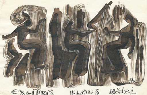 Exlibris by Jurij W. Kuznetsow from Soviet Union for Klaus Rödel - Group 