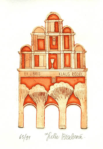 Exlibris by Julie Brabkova from Denmark for Klaus Rödel - Architecture 