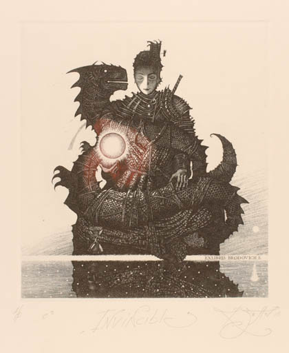 Exlibris by Roman Nikolaevich Sustov from Belorussia for Sergei Brodovych - Fairytale/fable 