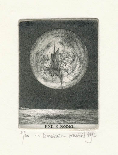 Exlibris by Zdenek Bugan from Czechoslovakia for Klaus Rödel - Scenery/Landscape 