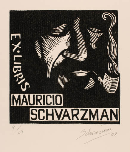 Exlibris by Mauricio Schvarzman from Argentina for Mauricio Schvarzman - Man Portrait 