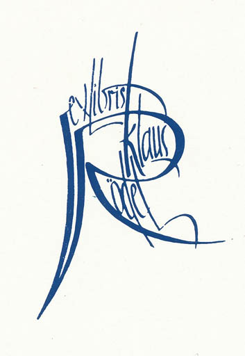 Exlibris by Grigorij Bosenko from Soviet Union for Klaus Rödel - Text/Writing 