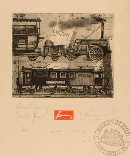 Exlibris by Veselin Damyanov-ves from Bulgaria for Benoit Junod - Technology Train 