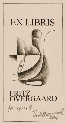 Exlibris by Fritz Overgaard from Denmark for Fritz Overgaard - Science 