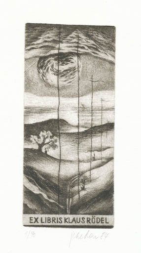 Exlibris by Jaroslav Cheben from Czechoslovakia for Klaus Rödel - Scenery/Landscape 