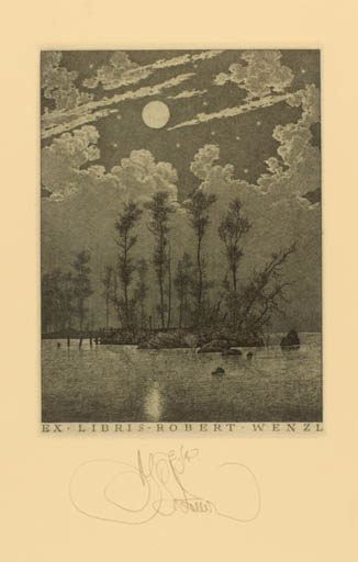 Exlibris by Konstantin Kalynovych from Russia for Robert Wenzl - Scenery/Landscape 