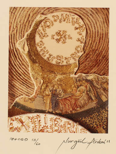 Exlibris by Nurgül Arikan from Turkey for Liodmila Schustrova - Group Religion 