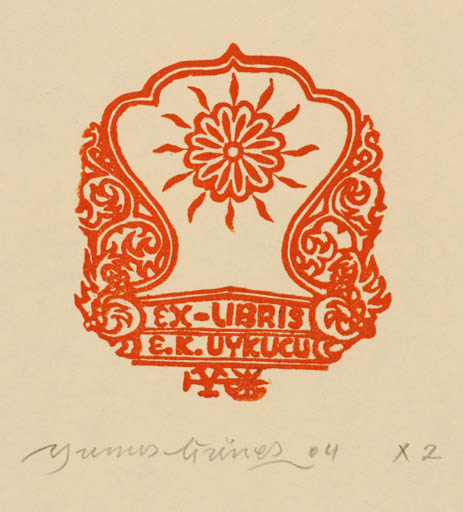 Exlibris by Yunus Günes from Turkey for E.K. Uykucutc - Ornament 