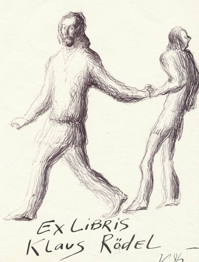 Exlibris by Jurij W. Kuznetsow from Soviet Union for Klaus Rödel - Couple 