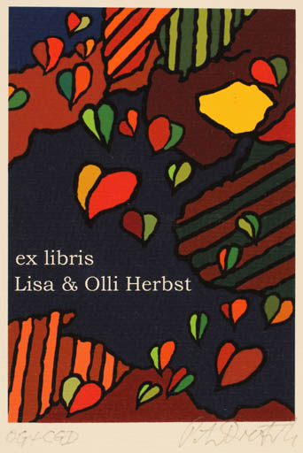 Exlibris by Peter Dietzsch from Germany for Lisa & Olli Herbst - Abstract 