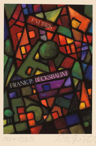 Exlibris by Peter Dietzsch from Germany for Frank P. Becksbaum - Abstract Tree 