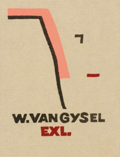 Exlibris by Cees Andriessen from Netherland for Wouter Van Gysel - Abstract 