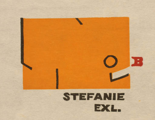 Exlibris by Cees Andriessen from Netherland for Stefanie B. - Abstract 