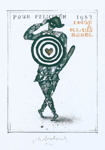 Exlibris by Vladimir Suchanek from Czechoslovakia for Klaus & Inge Rödel - Theater/Cirkus 