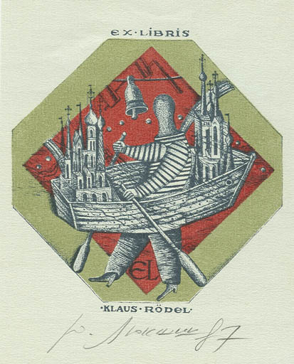 Exlibris by A. Ljuksina from Russia for Klaus Rödel - Maritime 