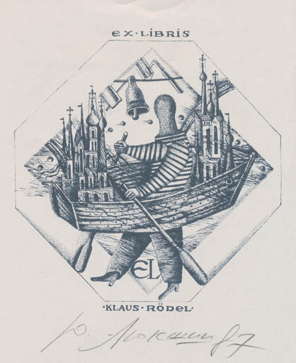 Exlibris by A. Ljuksina from Russia for Klaus Rödel - Maritime 