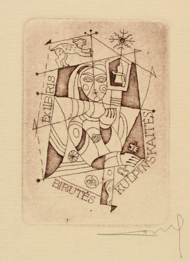 Exlibris by Alfonsas Cepaukas from Lithuania for Birutes´ Kulpinskaites - Woman 