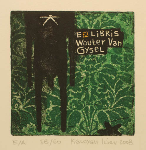 Exlibris by Kaloyan Iliev-Kokimoto from Bulgaria for Wouter Van Gysel - Man 