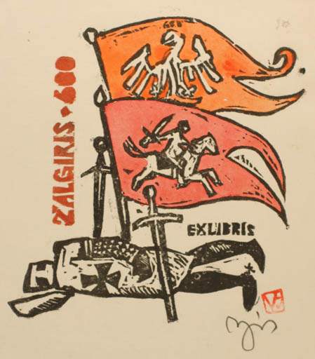 Exlibris by Valerijonas Vytautas Jucys from Lithuania for ? Zalgiris - Knight 