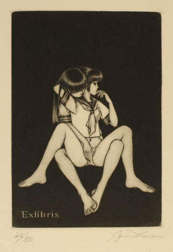 Exlibris by Yukio Maekawa from Japan for ? ? - Erotica Woman 