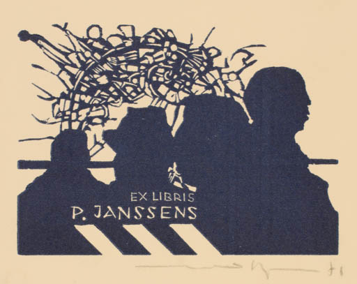 Exlibris by Martin R. Baeyens from Belgium for Piet Janssens - Group 