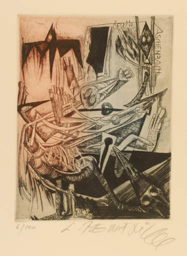 Exlibris by Leo Bednarik from Slovak Republic for ? ? - Surrealism 