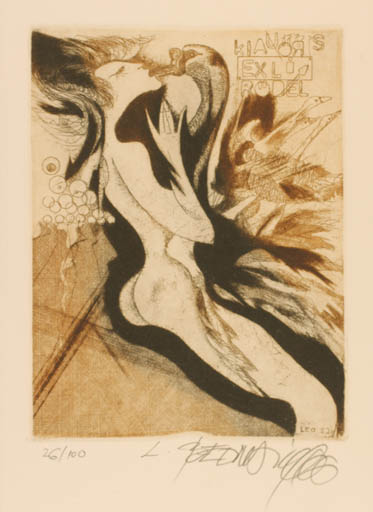 Exlibris by Leo Bednarik from Slovak Republic for Klaus Rödel - Leda and the Swan 