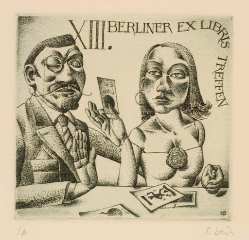 Exlibris by Erhard Beitz from Germany for ? ? - Hobby Couple 