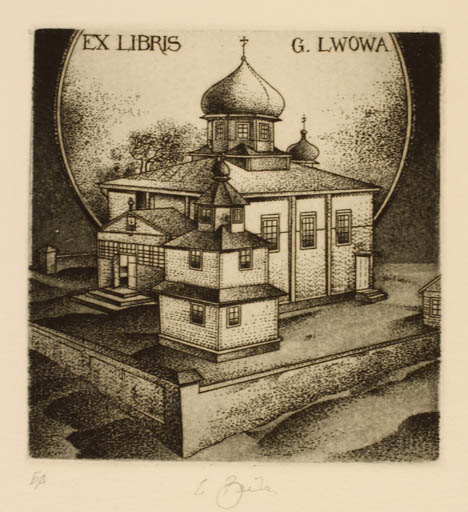 Exlibris by Erhard Beitz from Germany for Galina Lwowa - Architecture 