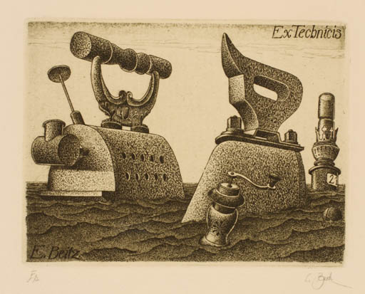 Exlibris by Erhard Beitz from Germany for Erhard Beitz - Maritime Ship/Boat Technology 