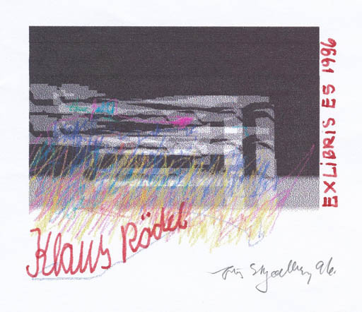 Exlibris by Erik Skjoldborg from Denmark for Klaus Rödel - Abstract 