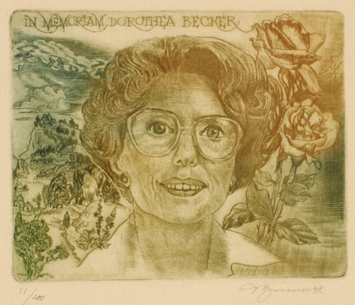 Exlibris by David Bekker from Ukraine for Dorotea Becker - Woman Portrait 