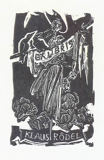 Exlibris by Jaroslav Vodrazka from Czechoslovakia for Klaus Rödel - Don Quijote Literature 