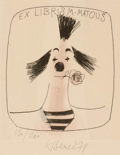 Exlibris by Karel Benes from Czech Republic for Miroslav Matous - Theater/Cirkus 