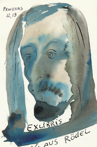 Exlibris by Jurij W. Kuznetsow from Soviet Union for Klaus Rödel - Portrait 