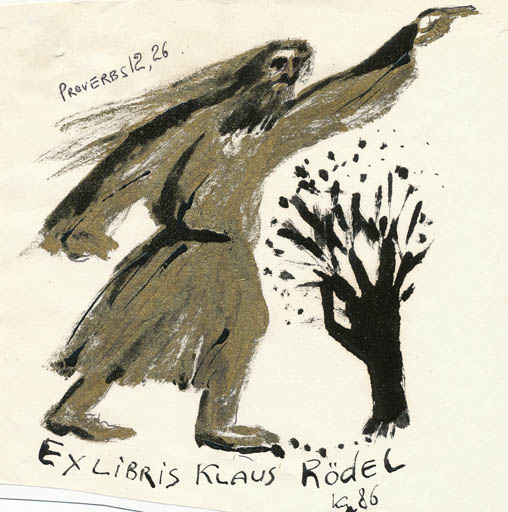 Exlibris by Jurij W. Kuznetsow from Soviet Union for Klaus Rödel - Man 