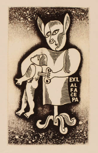 Exlibris by Alfonsas Cepaukas from Lithuania for ? Alfacepa - 