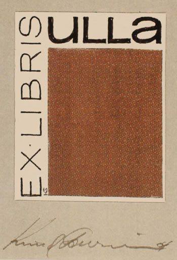 Exlibris by Knud Schriver from Denmark for Ulla Brun - Abstract 