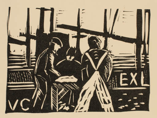 Exlibris by Poul Sørensen from Denmark for Vagn Åge Clemmensen - Working Group Man 